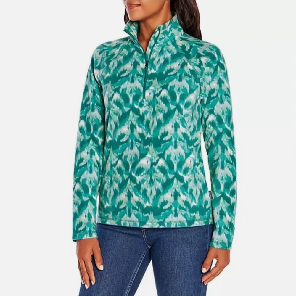 NWT Eddie Bauer Polar Fleece Leaf Ikat Womens Size Medium